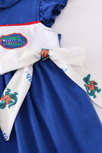 Load image into Gallery viewer, Blue gators embroidery girl dress
