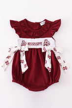 Load image into Gallery viewer, Maroon mississippi embroidery girl bubble
