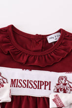 Load image into Gallery viewer, Maroon mississippi embroidery girl bubble
