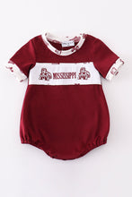 Load image into Gallery viewer, Maroon mississippi embroidery boy bubble
