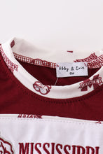 Load image into Gallery viewer, Maroon mississippi embroidery boy bubble
