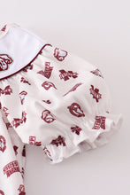 Load image into Gallery viewer, Maroon mississippi embroidery girl set
