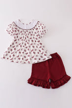 Load image into Gallery viewer, Maroon mississippi embroidery girl set
