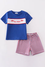 Load image into Gallery viewer, Blue ole miss embroidery boy set
