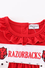 Load image into Gallery viewer, Red razorbacks embroidery girl bubble
