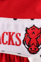 Load image into Gallery viewer, Red razorbacks embroidery girl bloomer set
