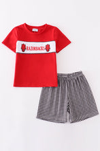 Load image into Gallery viewer, Red razorbacks applique boy set
