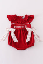 Load image into Gallery viewer, Red sooners embroidery girl bubble
