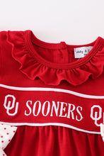 Load image into Gallery viewer, Red sooners embroidery girl bubble
