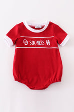 Load image into Gallery viewer, Red sooners embroidery boy bubble
