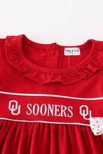 Load image into Gallery viewer, Red sooners embroidery girl dress
