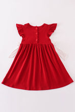 Load image into Gallery viewer, Red sooners embroidery girl dress
