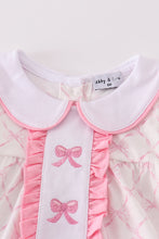 Load image into Gallery viewer, Pink bow embroidery girl bloomer set
