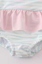 Load image into Gallery viewer, Pink sailboat embroidery girl swimsuit
