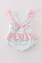 Load image into Gallery viewer, Pink sailboat embroidery girl swimsuit
