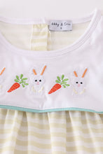 Load image into Gallery viewer, Easter stripe bunny embroidery girl set
