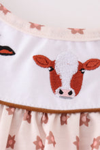 Load image into Gallery viewer, Floral print cow embroidery girl dress
