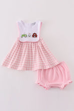 Load image into Gallery viewer, Pink farm embroidery girl bloomer set
