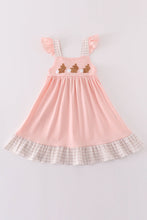 Load image into Gallery viewer, Pink easter bunny french knot girl dress
