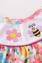 Load image into Gallery viewer, Floral bee embroidery girl dress
