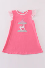 Load image into Gallery viewer, Pink carousel applique girl dress
