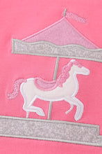 Load image into Gallery viewer, Pink carousel applique girl dress
