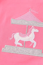 Load image into Gallery viewer, Pink carousel applique girl set
