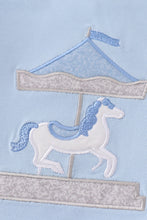 Load image into Gallery viewer, Blue carousel applique boy set
