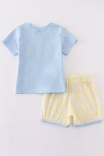 Load image into Gallery viewer, Blue lemon french knot boy set
