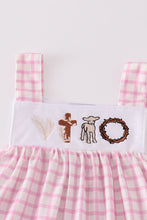 Load image into Gallery viewer, Pink easter cross sheep embroidery girl set
