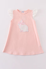 Load image into Gallery viewer, Pink easter bunny applique girl dress
