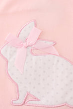 Load image into Gallery viewer, Pink easter bunny applique girl dress
