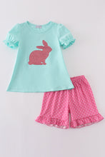 Load image into Gallery viewer, Mint bunny sequin girl set
