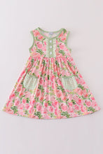 Load image into Gallery viewer, Pink blossom charm print girl dress
