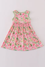 Load image into Gallery viewer, Pink blossom charm print girl dress
