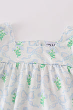 Load image into Gallery viewer, Green leaves bow print girl bloomer set
