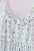 Load image into Gallery viewer, Green leaves bow print mom&amp;me dress
