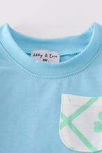 Load image into Gallery viewer, Blue St.Patricks clover boy bloomer set
