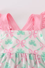 Load image into Gallery viewer, Green St.Patricks clover print girl set
