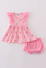 Load image into Gallery viewer, Pink strawberry girl bloomer set
