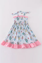 Load image into Gallery viewer, Pink character print ruffle girl dress
