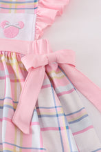 Load image into Gallery viewer, Pink plaid character embroidery girl set
