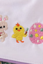 Load image into Gallery viewer, Easter floral bunny egg embroidery girl bloomer set
