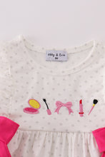 Load image into Gallery viewer, Pink make up embroidery girl bloomer set
