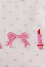 Load image into Gallery viewer, Pink make up embroidery girl bloomer set
