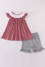 Load image into Gallery viewer, Alabama embroidery girl gingham set
