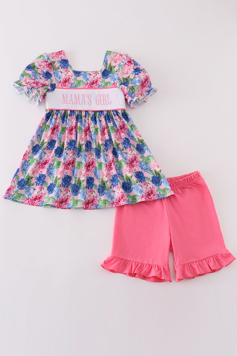 Blooming love MAMA'S GIRL embroidery girl set