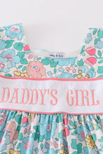 Load image into Gallery viewer, Green floral daddy&#39;s girl embroidery girl dress
