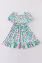 Load image into Gallery viewer, Green floral daddy&#39;s girl embroidery girl dress
