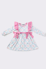 Load image into Gallery viewer, Pink bow print girl dress
